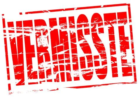Digital composite...Red rubber stamp effect - Vermisste (missing in German.) Stock Illustration