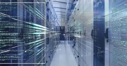 Digital composition of binary coding data processing against warehouse in Stock-Footage 209256022