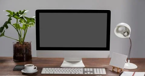 Digital composition of binary coding data processing on computer screen on Stock Illustration