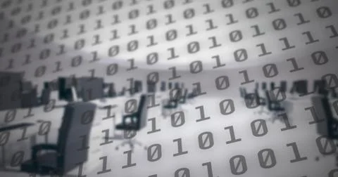 Digital composition of binary coding digital data processing against empty 스톡 일러스트