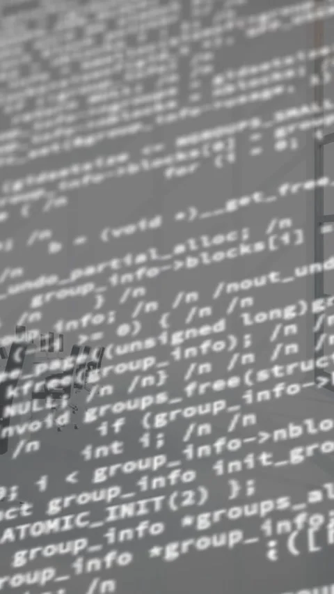 Digital composition of digital data processing against empty office in Stock Footage 323682006