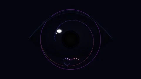 Digital composition of an eye with glowing lines and dots Stock Footage 337073515