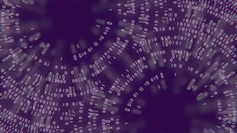 Digital composition with pulsating code rings. 3d rendering loop animation 4K 스톡 동영상 300837200