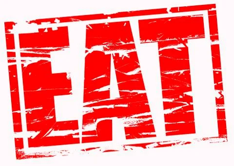 Digital composition - Rubber stamp effect Eat Stock Illustration