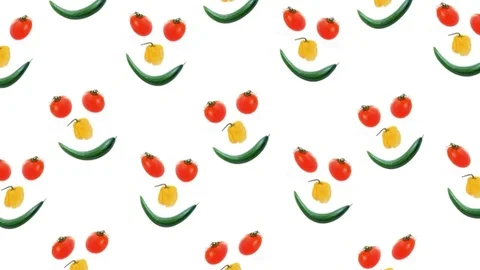 Digital Composition Vegetable smiley face. Stock Footage 98251969