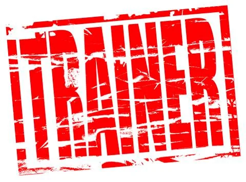 Digital compostion Red rubber stamp effect - trainer Stock Illustration