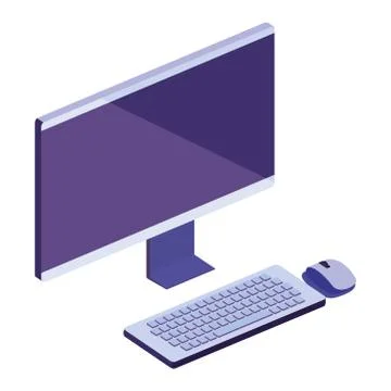 Digital computer 3d vector design Illustrazione stock