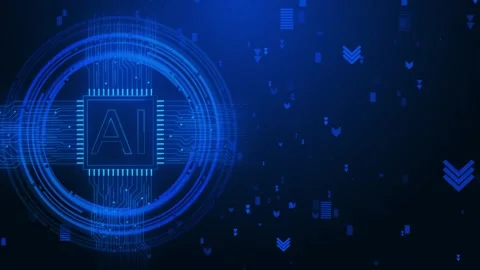 Digital Computer AI chip CPU Futuristic motherboard Data moving on Circuit Board Stock Footage 295177484