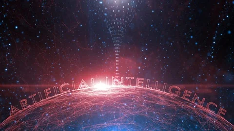 Digital computer artificial intelligence cyberspace background 動画素材 123678399
