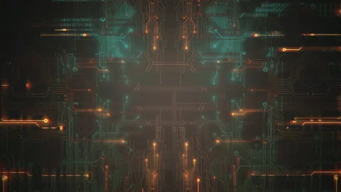 Digital computer chip on motherboard Video stock 240073015