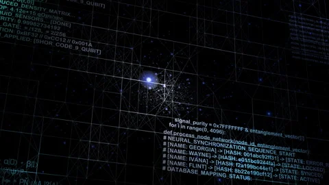 Digital computer code and neural network synchronization interface Stock Footage 332653748