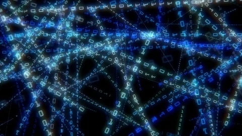 Digital Computer Code Data Matrix 4K Stock Footage 94989756