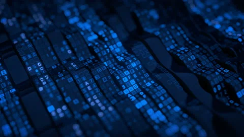 Digital computer code encrypting process 3D render seamless loop animation Stock Footage 146889210