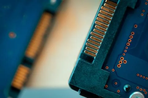 Digital computer componentswith connectors and circuit board Stock Photos