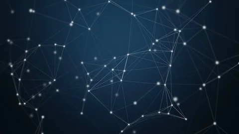 Digital computer data and network connection triangle lines and spheres in fu Video stock 102148741