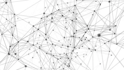 Digital computer data and network connection triangle lines and dots in futur Fotos de archivo