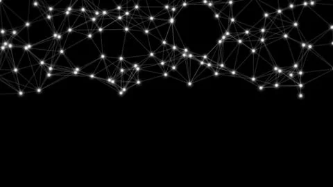 Digital computer data and network connection triangle lines and dots in futur Stock Photos