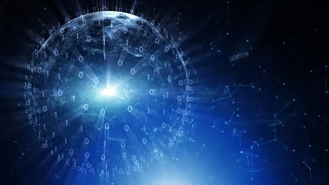 Digital computer data lines dots motion backgrounds Stock Footage 337427853