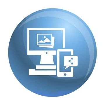 Digital computer device icon, simple style Stock-Illustration