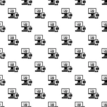 Digital computer device pattern seamless Stock Illustration