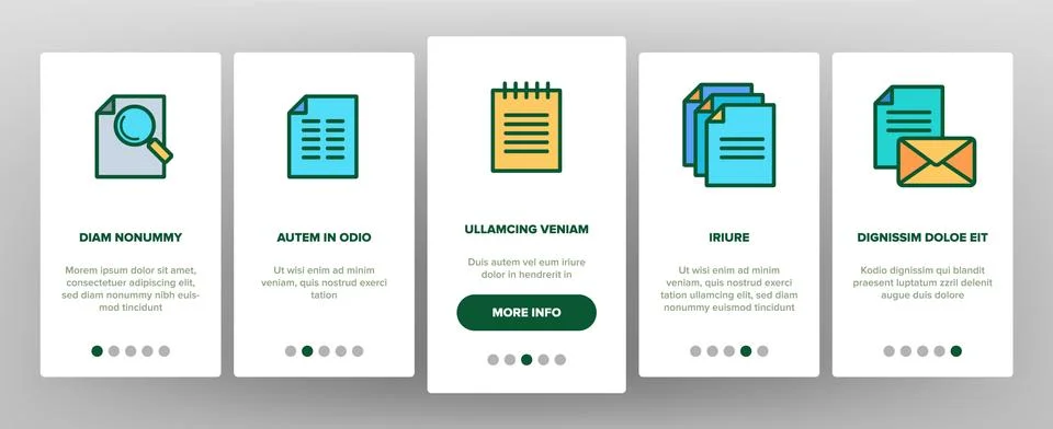 Digital, Computer Documents, File Onboarding Illustrazione stock