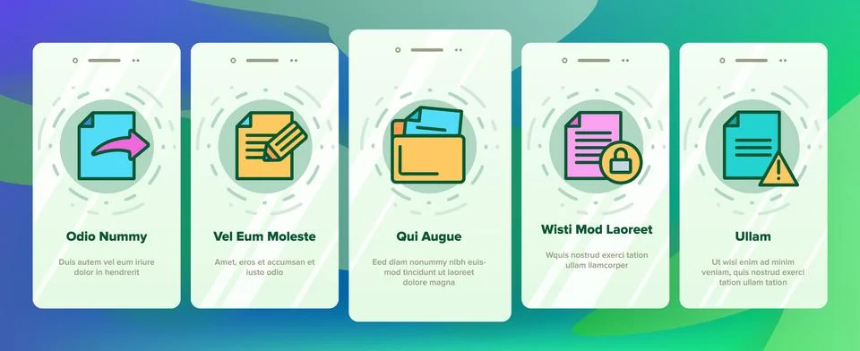 Digital, Computer Documents, File Vector Onboarding Stock Illustration