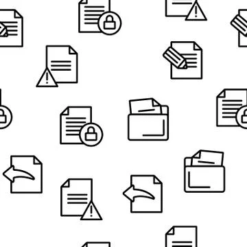 Digital, Computer Documents, File Vector Seamless Pattern Stock Illustration