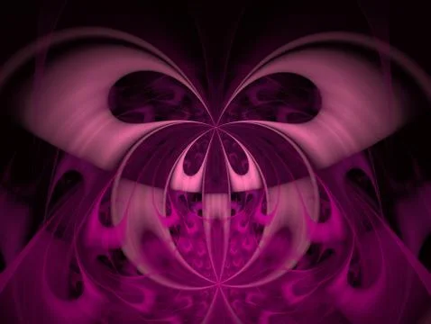 Digital computer fractal art abstract fractals, colorful butterfly 스톡 일러스트