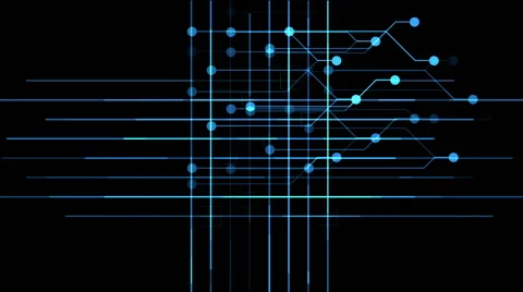 Digital Computer Grid Matrix Technology Stock Footage 54354867