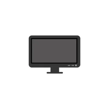 Digital computer icon flat design Stock Illustration