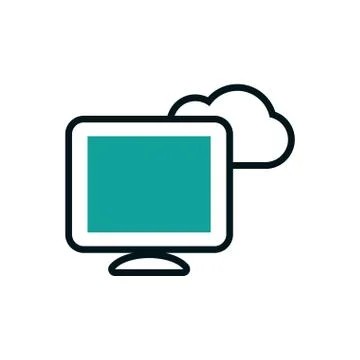Digital computer icon vector design 스톡 일러스트