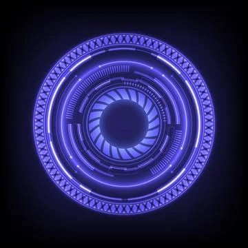 Digital computer infographic. Futuristic Sci-Fi glowing HUD element. Data eng 스톡 일러스트