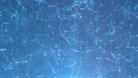 Digital computer network with numbers and lines motion Видео 125345012