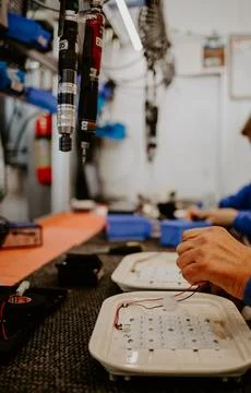 Digital computer PC technology and electronic industry manufacturing and pr.. Stock Photos