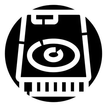 Digital computer processor hardware component icon concept Stock Illustration