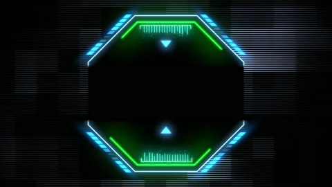 Digital computer screen with HUD elements Stock Footage 199103097