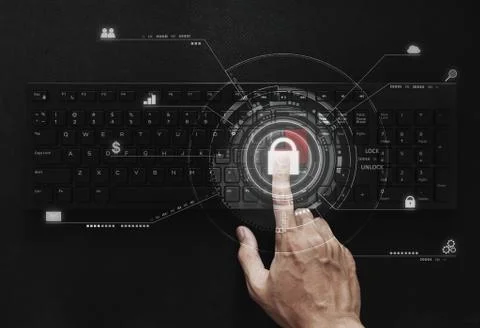 Digital computer security and safety system technology Stock Photos