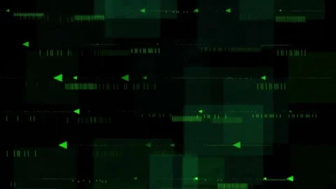 Digital Computer Technology Data Flow Monitoring Display Animation Tech Video stock 303390708