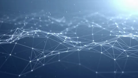 Digital computer technology data network lines and data numbers Stock Footage 337244371