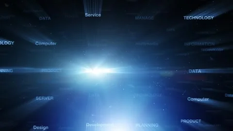 Digital computer technology word cloud animation Stock Footage 345328924