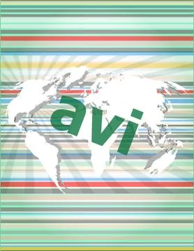 Digital concept: avi word on digital screen. concept of citation, info, testi Stock Illustration
