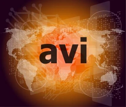 Digital concept: avi word on digital screen 스톡 일러스트
