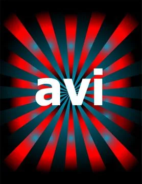 Digital concept. avi word on digital screen . Motion rays on abstract backgro Stock Illustration