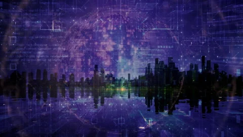 Digital concept binary code animation with computer programming and world map. Stock Footage 272167805