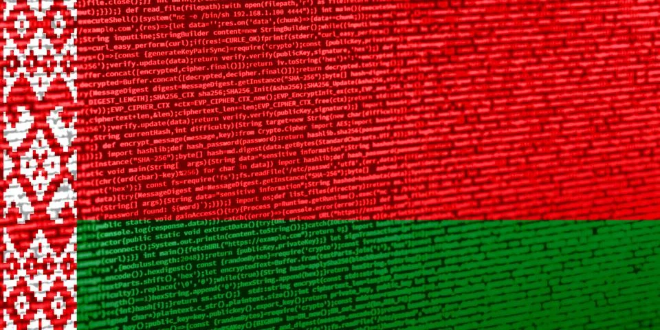 Digital concept with the flag of Belarus on a tech background. Belarus in the Photos