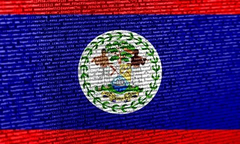 Digital concept with the flag of Belize on a tech background. Belize in the c Photos