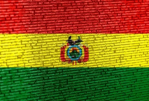 Digital concept with the flag of Bolivia on a tech background. Bolivia in the Photos