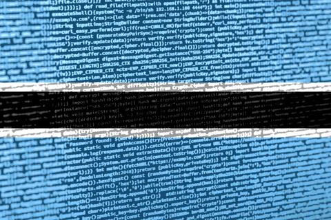Digital concept with the flag of Botswana on a tech background. Botswana in t Photos