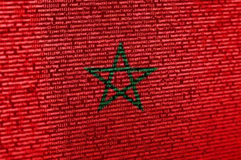 Digital concept with the flag of Morocco on a tech background. Morocco in the Illustration