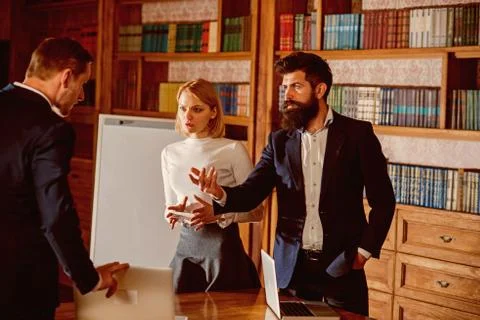 Digital concept. Group of students communicate on digital platform. Developing Foto stock